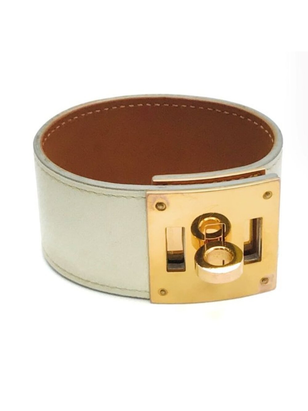 Hermes Kelly Dog Bracelet Swift White